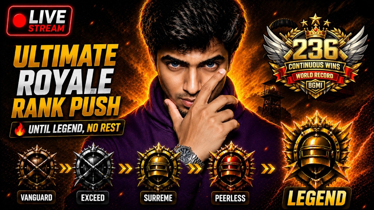 🔥 ULTIMATE ROYALE RANK PUSH | NO BREAK UNTIL LEGEND 🔥 | BGMI LIVE #madan #madanop #pubgmobile #bts