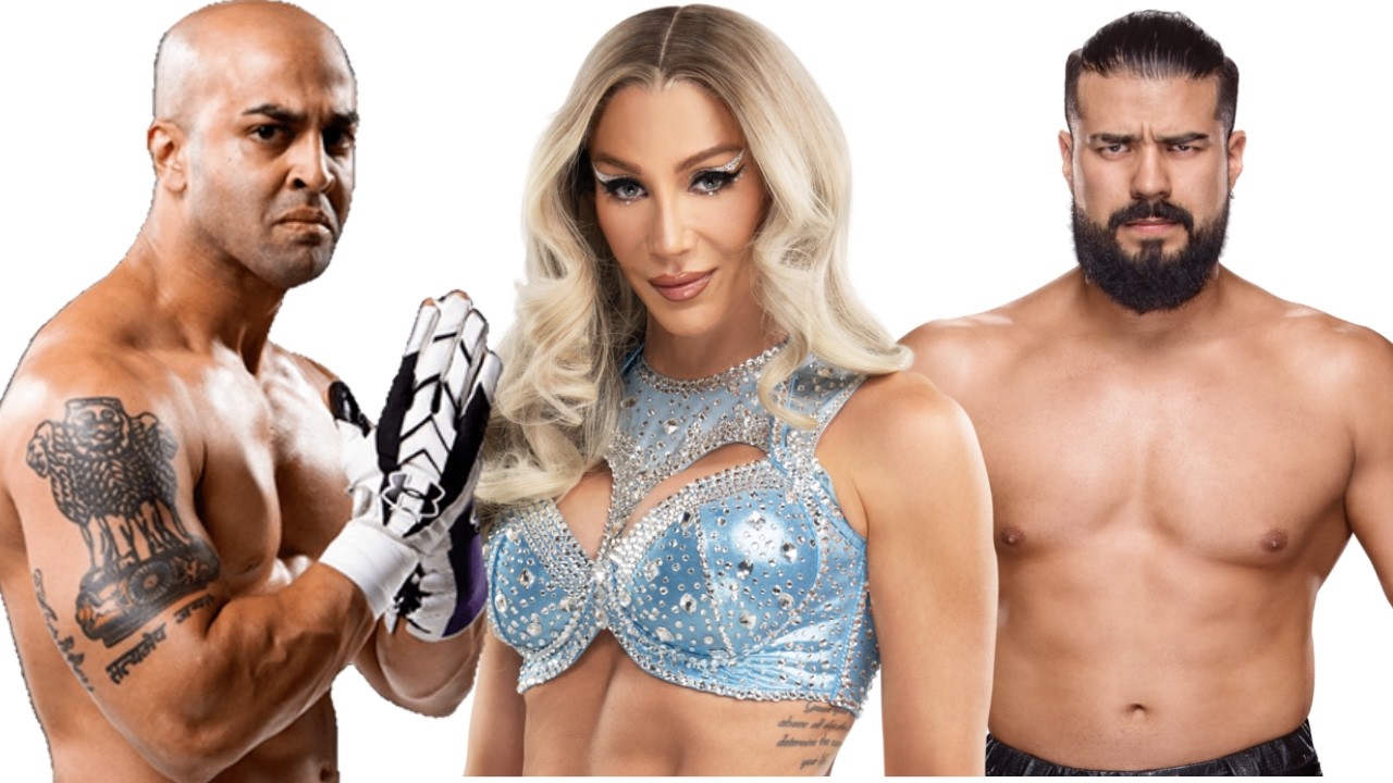 Sonjay Dutt vs Charlotte vs Andrade- Double Moonsault