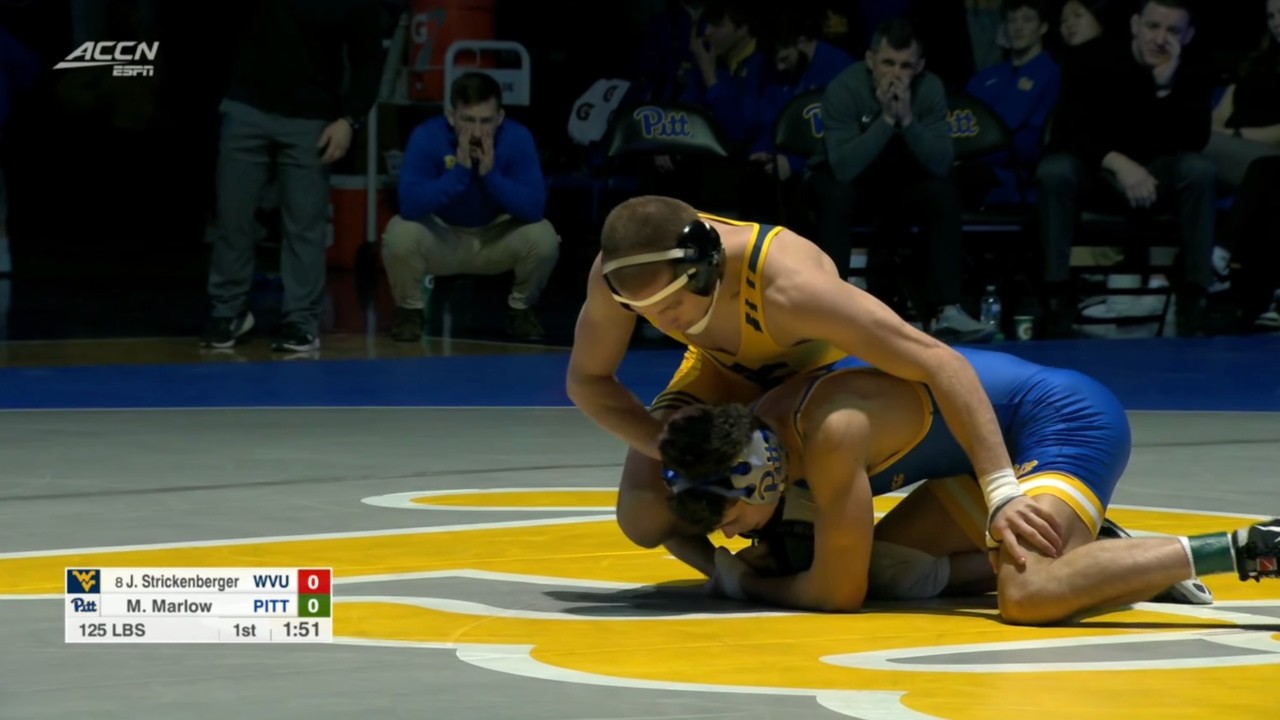 125lbs Jett Strickenberger (West Virginia) vs Matt Marlow (Pitt)