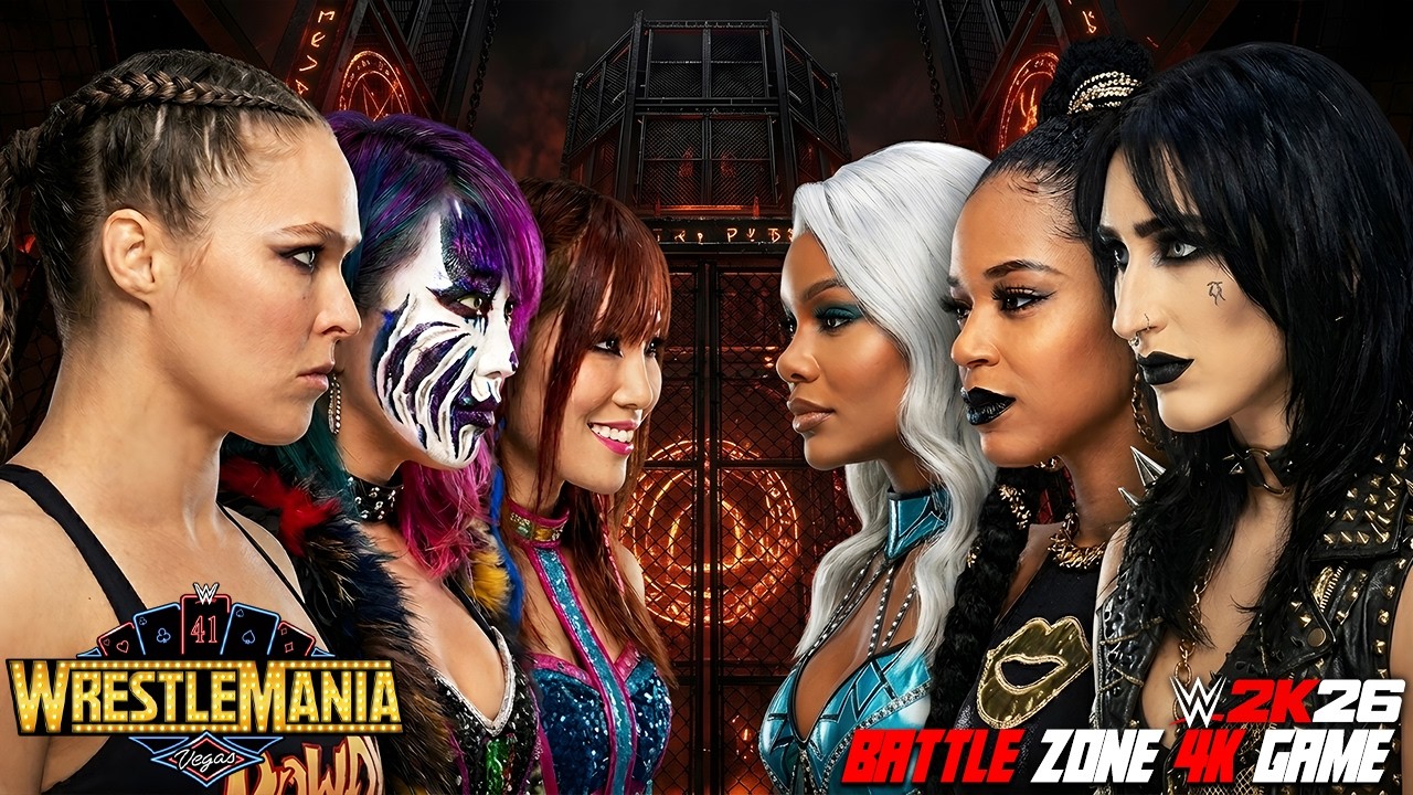 Rhea Ripley, Bianca Belair & Jade Cargill vs Ronda Rousey, Asuka & Kairi | WrestleMania Main Event!