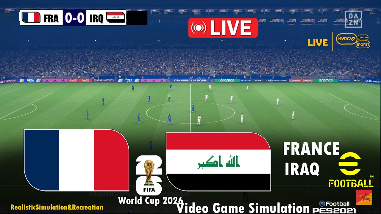 🔴PES 2021 | FRANCE vs IRAQ | eFootball PES 2021 Video Game Simulation PC