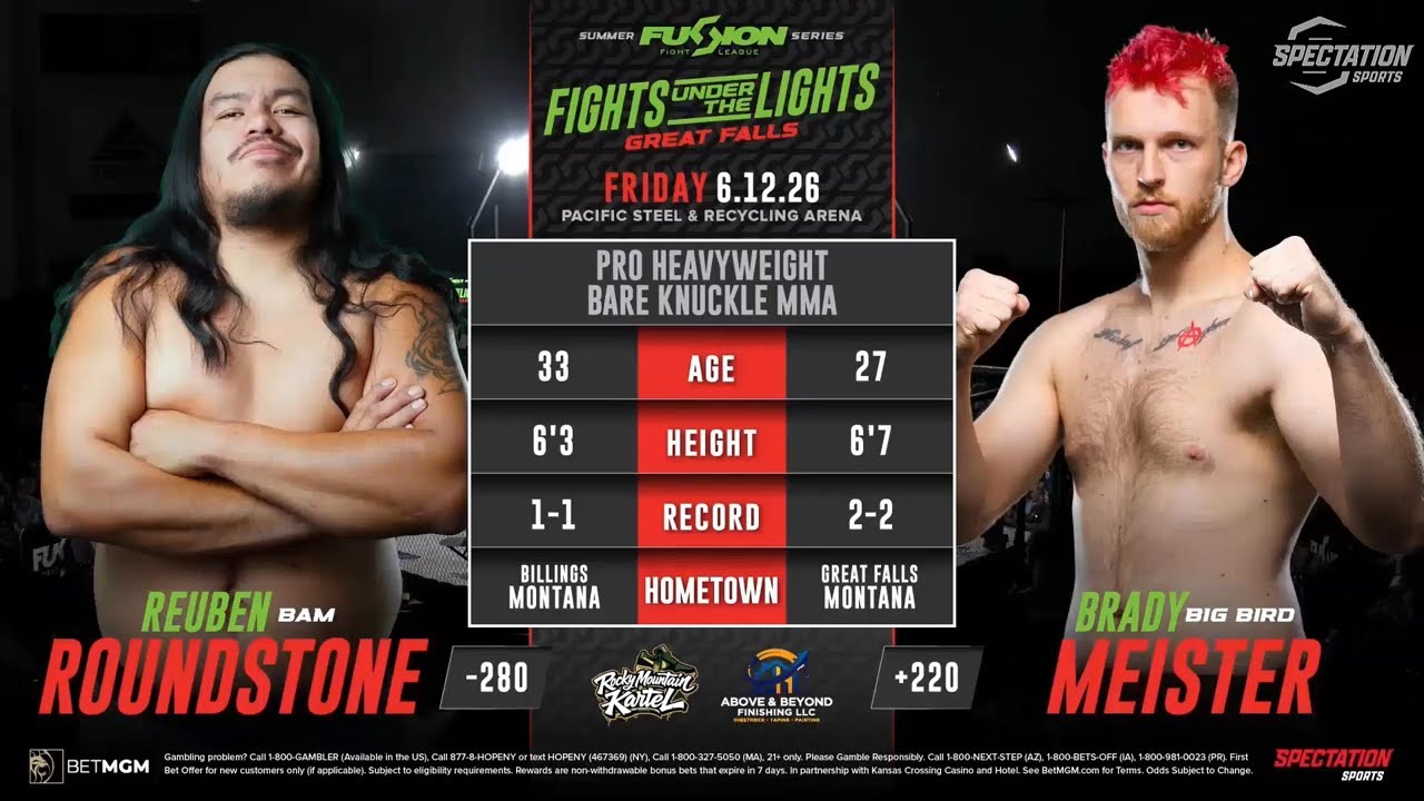 Brady Meister vs. Reuben Roundstone - Fusion Fight League Fights Under the Lights Great Falls