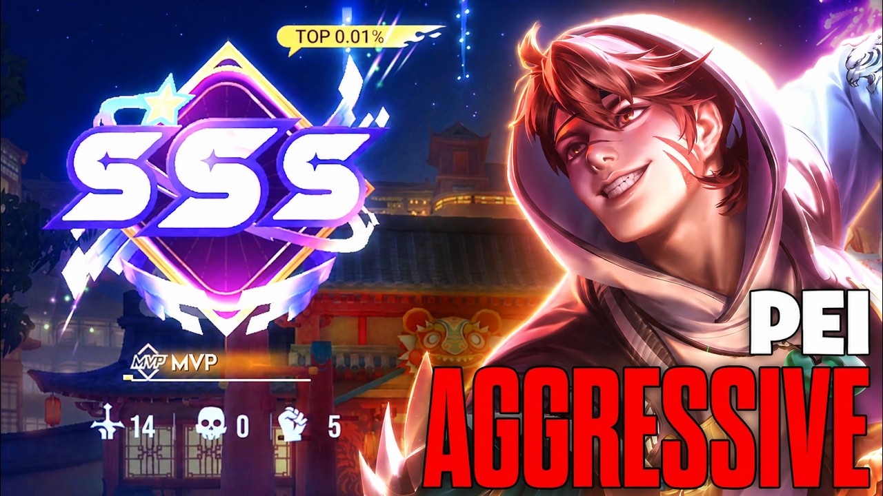 SSS! Aggressive Pei Goes Completely CRAZY ЁЯдп | Top 1 Global Build | HoK