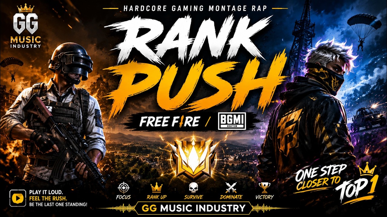 RANK PUSH - Hardcore Gaming Montage Rap | Free Fire / BGMI | GG Music Industry