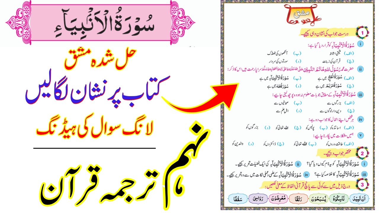 9th Class Tarjuma Tul Quran