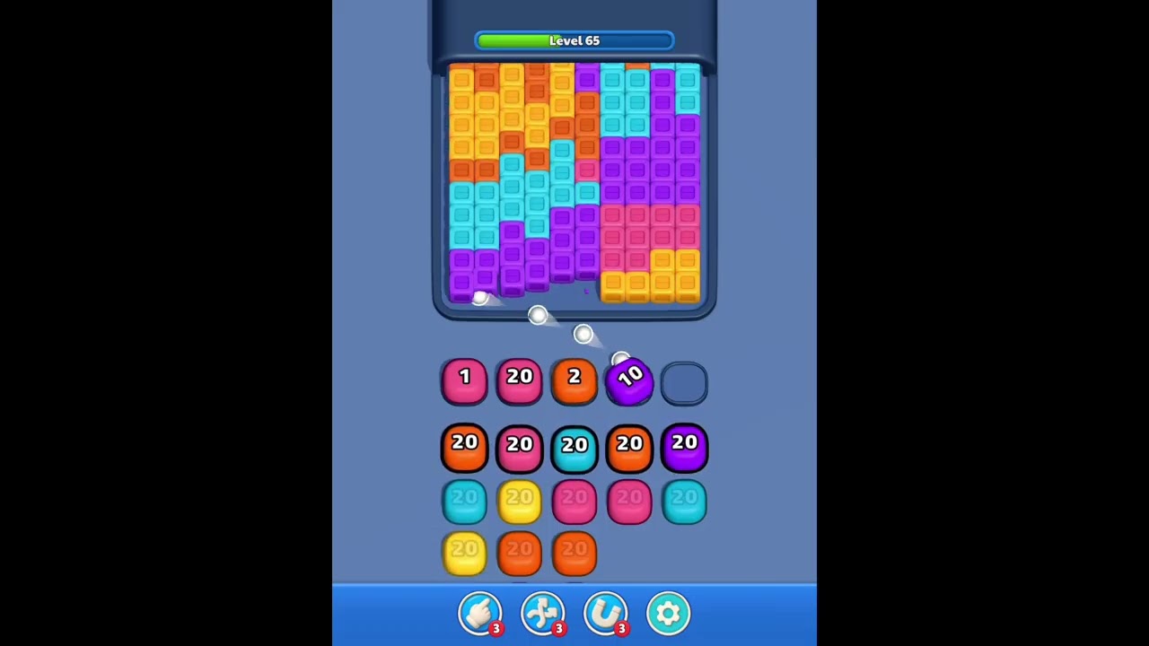Vibrant & Satisfying Puzzle Game/Color Block Crush Levels 61-70 background