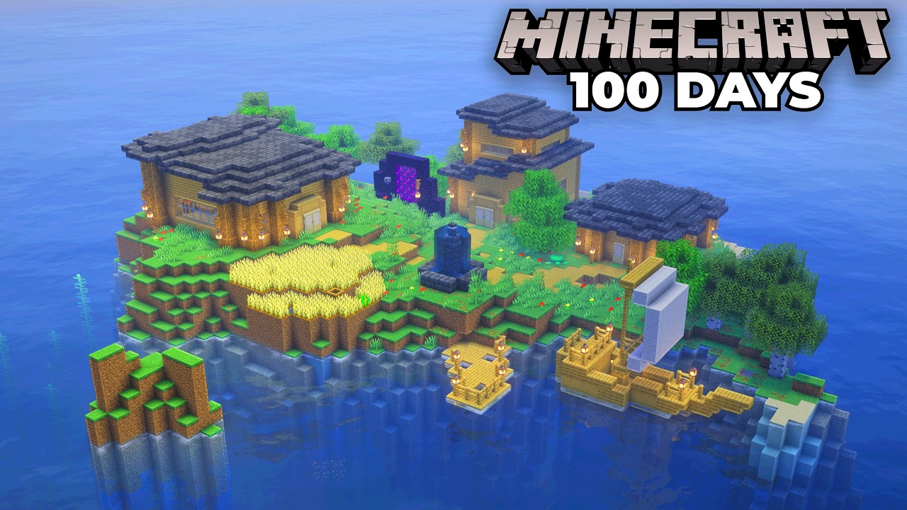 I Spent 100 Days STRANDED on an ISLAND in Minecraft