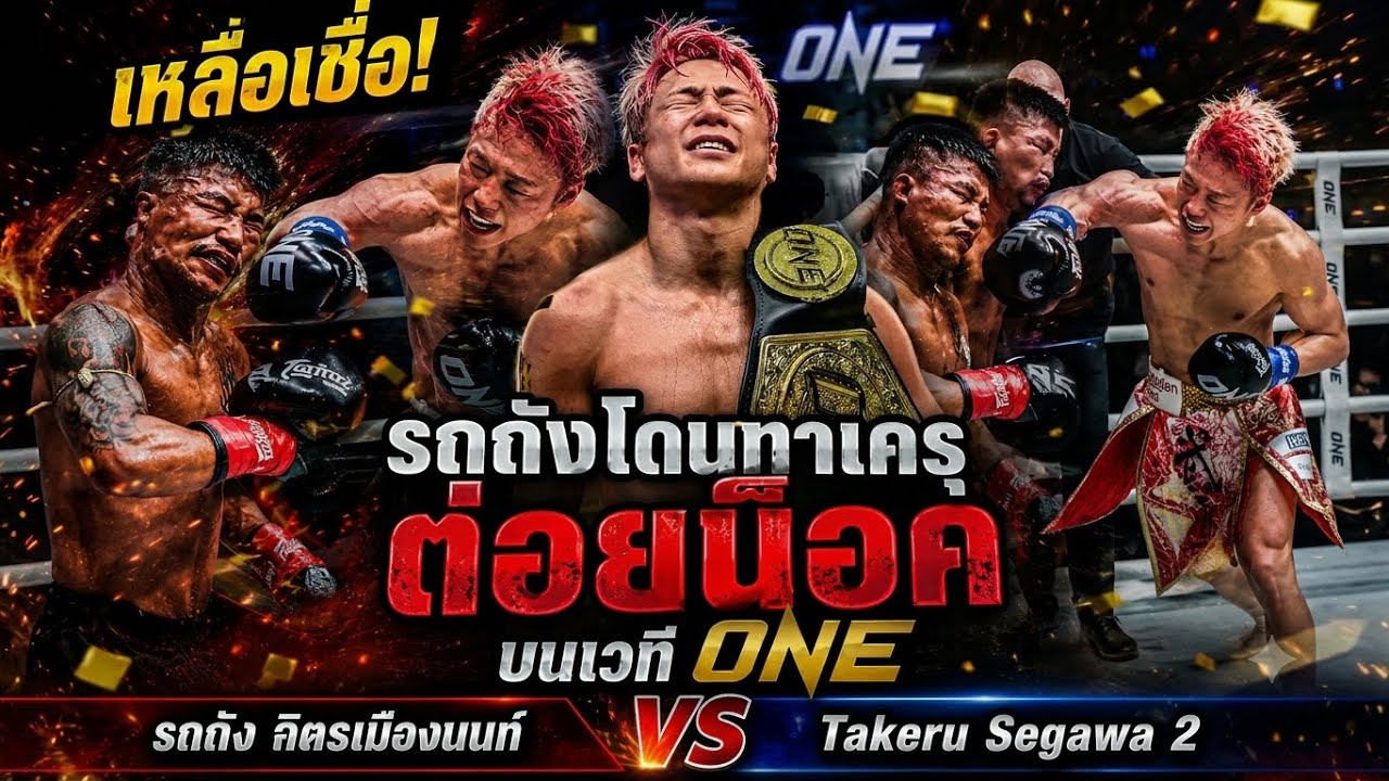 เหลือเชื่อ! รถถังโดนทาเครุต่อยน็อคบนเวทีONE รถถัง จิตรเมืองนนท์ vs Takeru Segawa 2 2026-06-24 16:30
