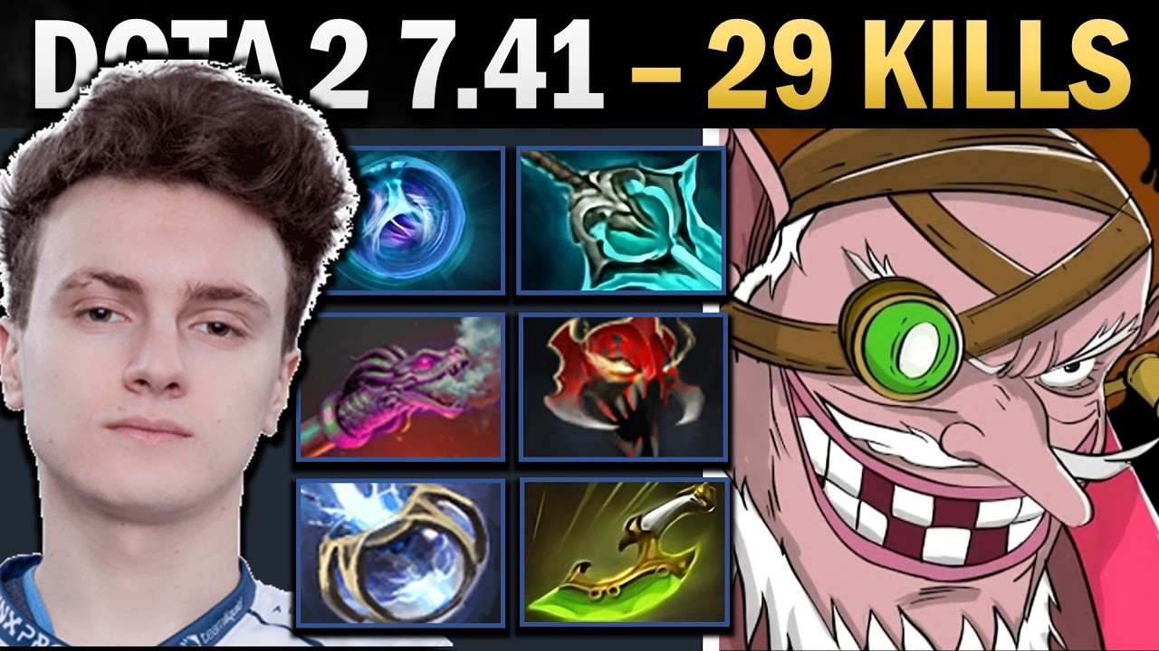 Sniper Dota 2 7.41 with 29 Kills and 1000 GPM - Dota Gameplay