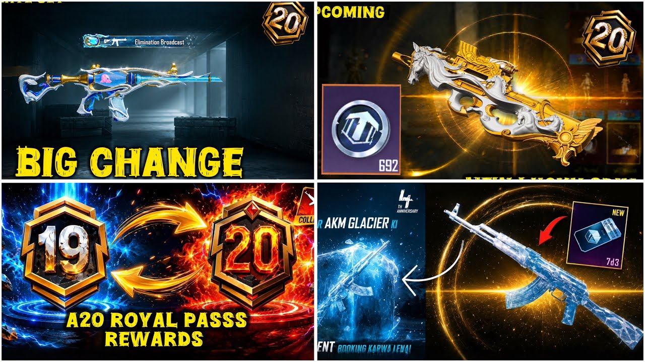 🛑 Reveal 4.5 Mythic Forge Full Leaks // AKM GLACIER IN BGMi’ A20 Royal Pass Rewards’ Tidal m Return