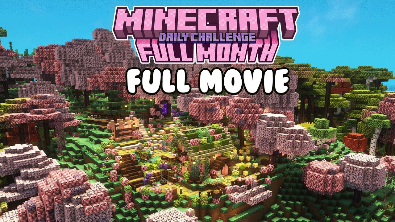 I played Minecraft EVERYDAY for a MONTH! 🎀 FULL MOVIE backdrop