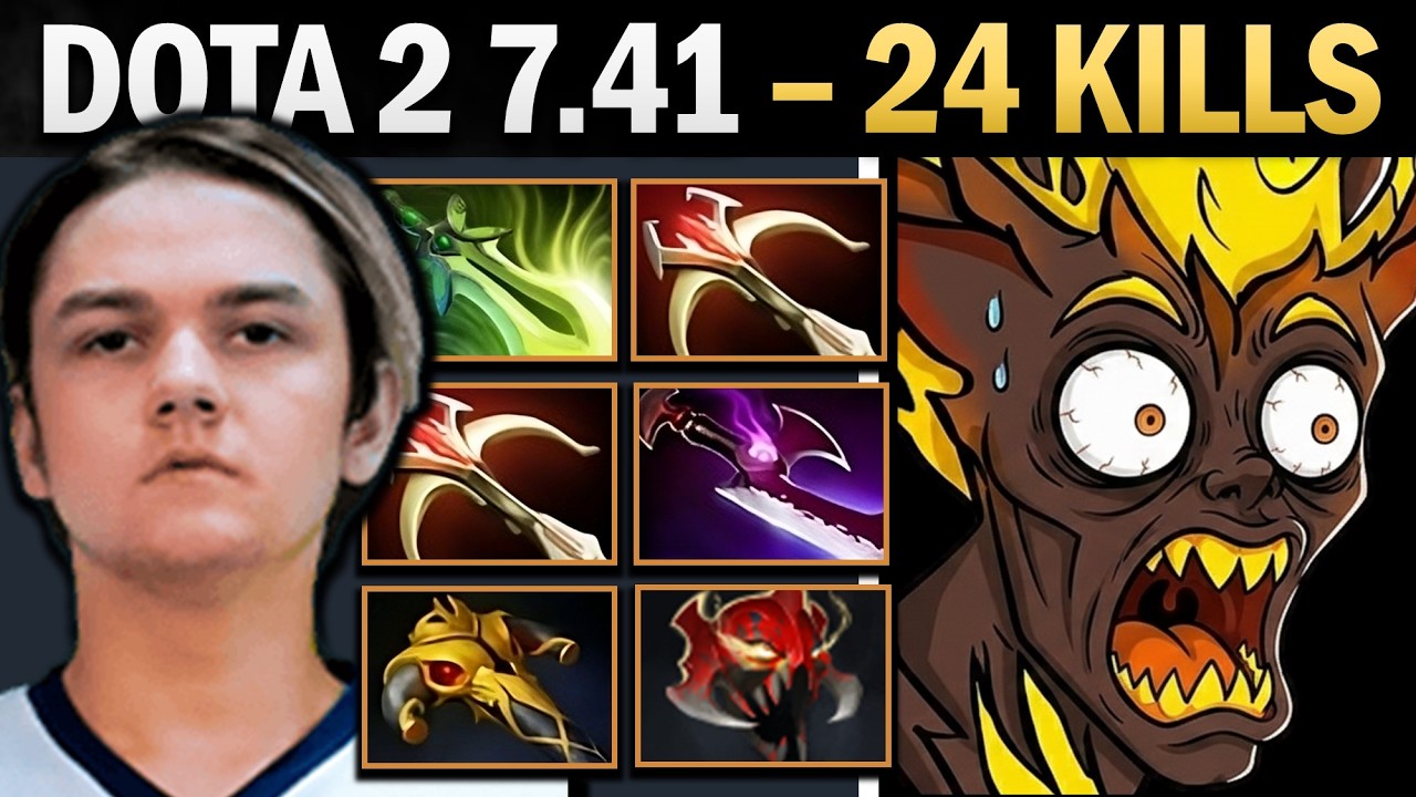 Shadow Fiend Dota 2 7.41 with Silveredge and 24 Kills - Dota 2 Gameplay background
