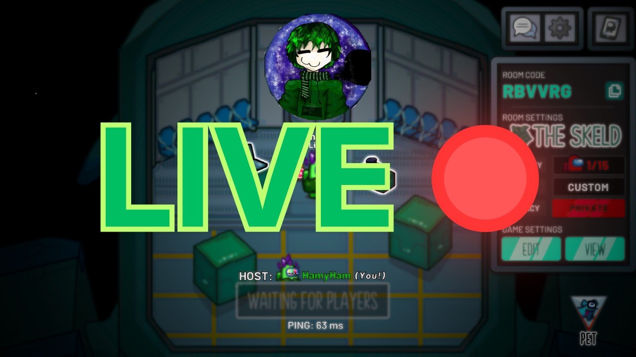 PLAYING AMONG US LIVE WITH VIEWERS background