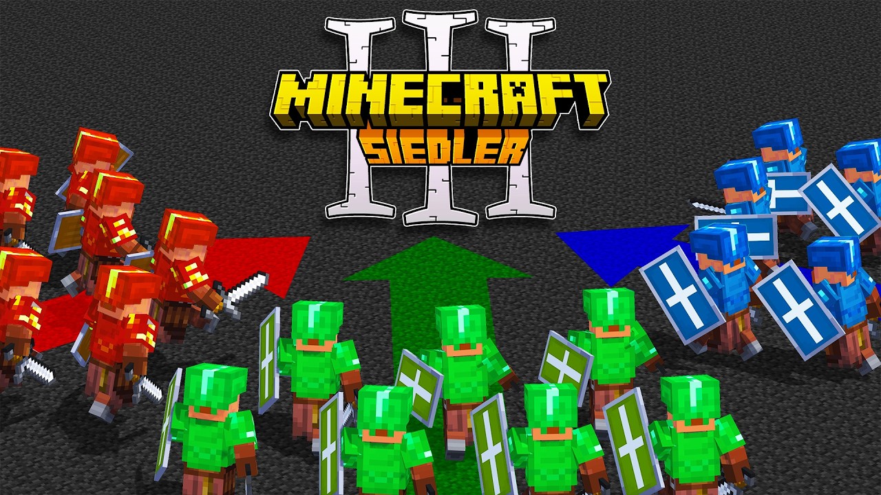 Die Schlacht der 3 Teams – Minecraft Siedler 3 background