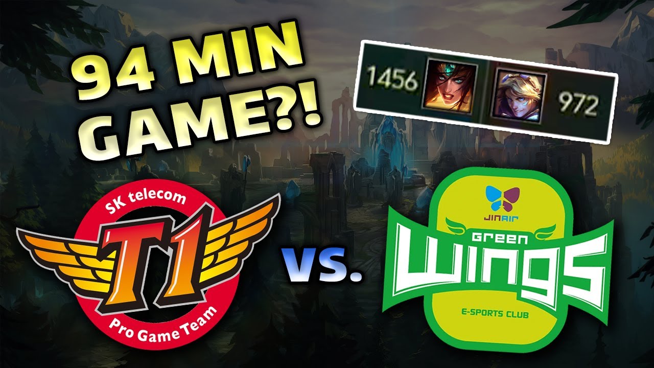 LONGEST Pro League of Legends Game EVER!! (94 Mins) | Jin Air vs. SKT T1 | LCK Spring 2018 backdrop