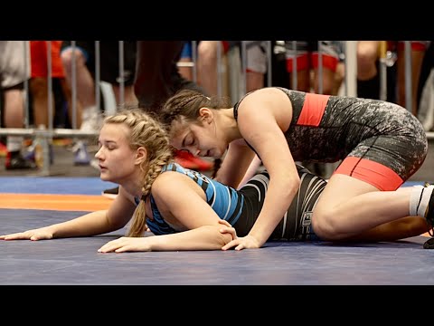 U17 Sura Abbassoy (FIN) vs Johanna Tsekenjuk (EST) 65kg. Women girls youth wrestling. B-cam-man background