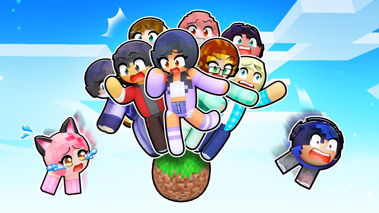 10 FRIENDS on ONE SPHERE in Minecraft! background