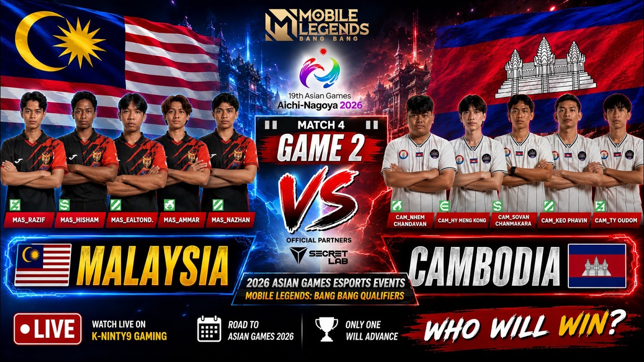 🔥 Cambodia vs Malaysia | MLBB Asian Games 2026 Qualifiers | Full Match Highlights | Game 2