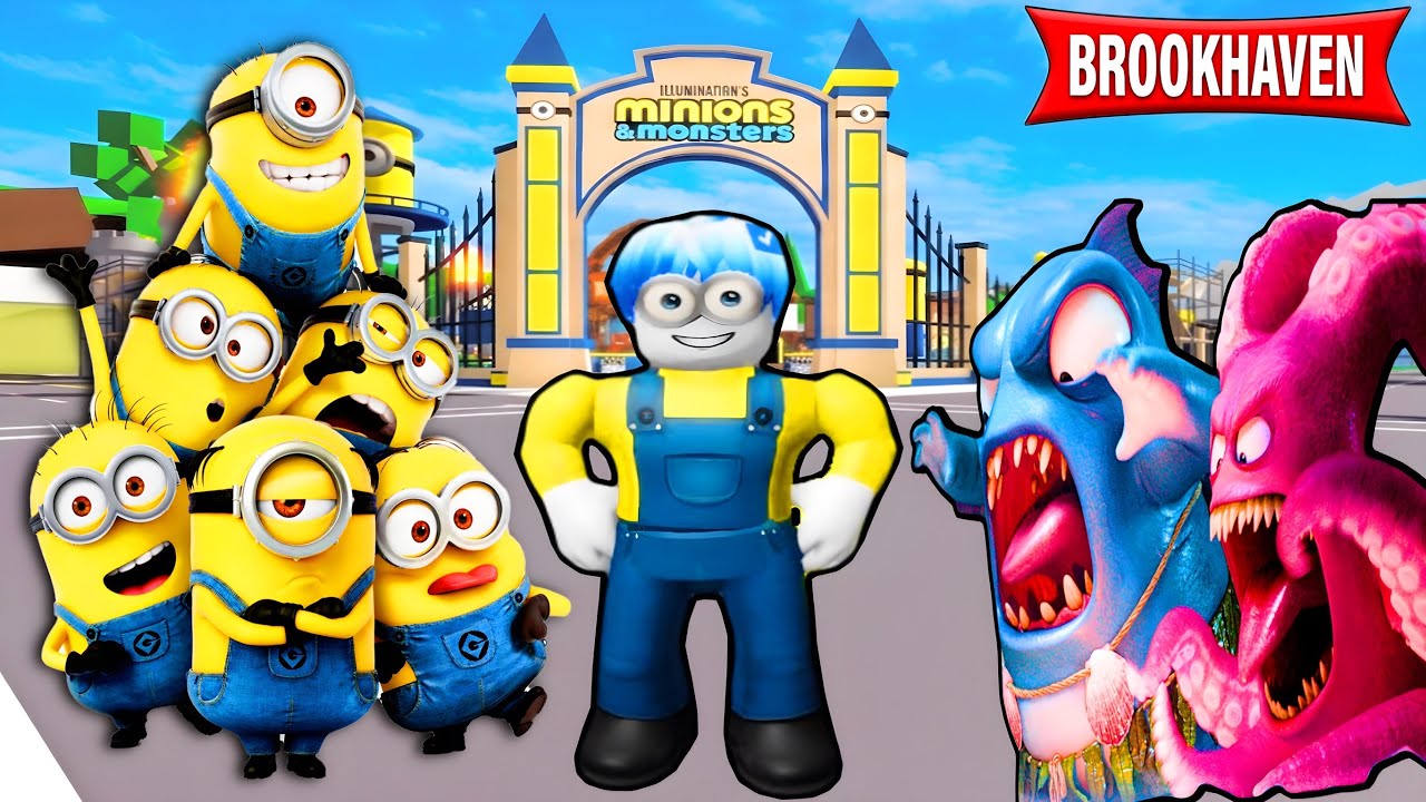 ကျနော် Brookhavenမြို့ထဲမှာ Minionsလေးတွေနဲ့သောင်းကြမ်းခဲ့တယ်/ Roblox Brookhaven Minions&Monsters background