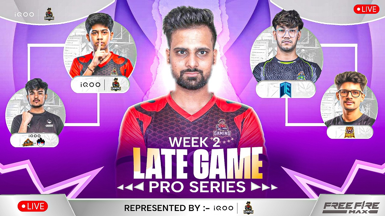 WEEK 2 DAY 2 I LATE GAME PRO SERIES - PRESENTED BY iQOO TG ESPORTS | #iQOO15R #freefiremax background