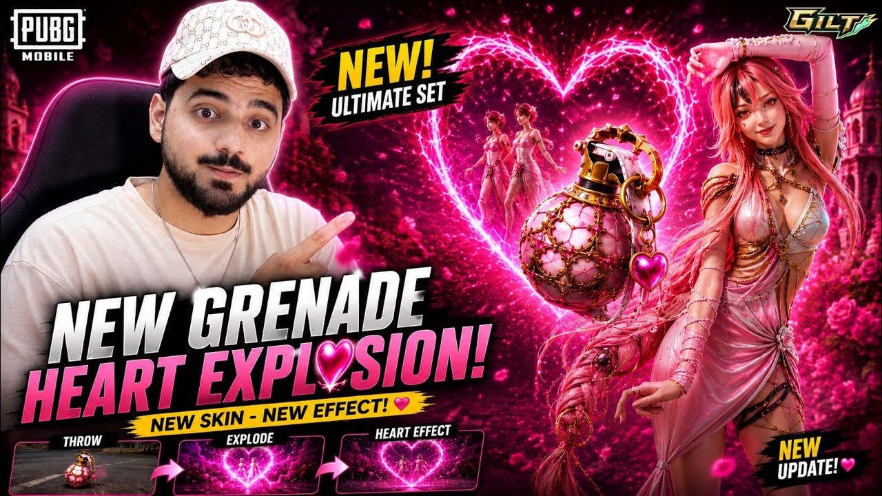 NEW Heart Explosion Grenade Skin! 😍 PUBG Mobile New Ultimate Spin background