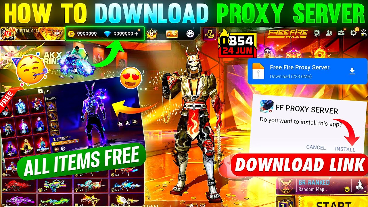 HOW TO DOWNLOAD PROXY SERVER IN FREE FIRE, HOW TO USE PROXY SERVER IN FREE FIRE, VIP PROXY SERVER background