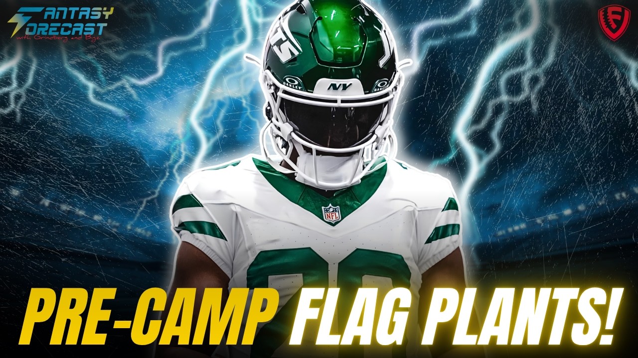Fantasy Football 2026 Flag Plants: DJ Moore, Burden & Rachaad White background