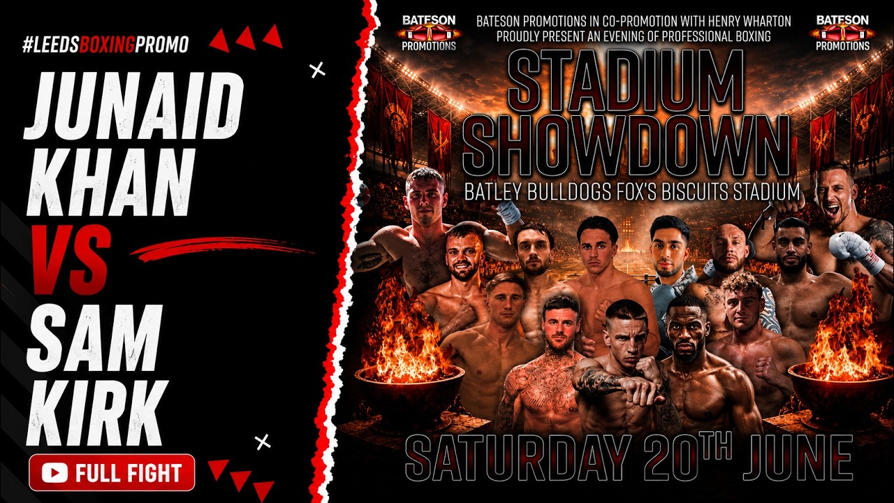 Junaid Khan vs Sam Kirk | FULL FIGHT | Stadium Showdown background
