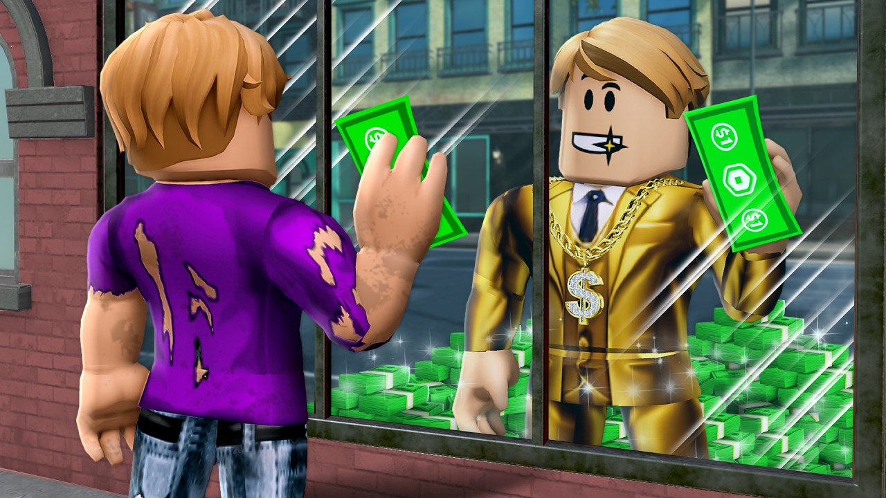 How A DOLLAR Turned Him Into A TRILLIONAIRE! (A Roblox Movie) backdrop
