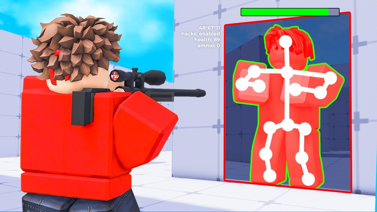 Using WALL HACKS to CHEAT in Rivals Hide & Seek! background