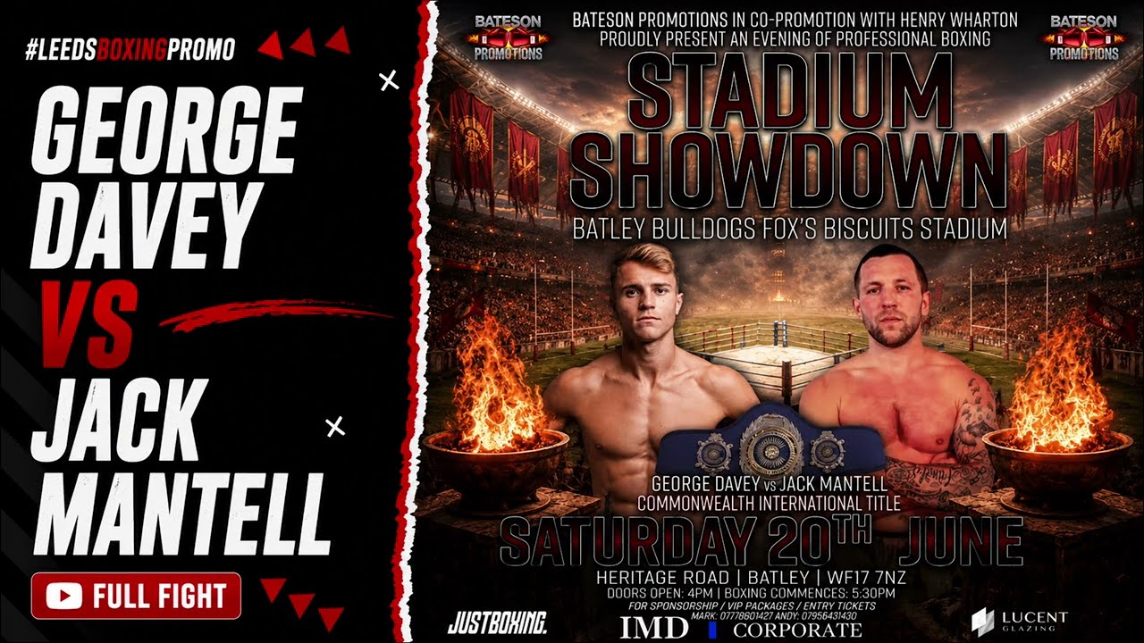 George ‘G-Force’ Davey vs Jack Mantell | International Commonwealth Title | FULL FIGHT background