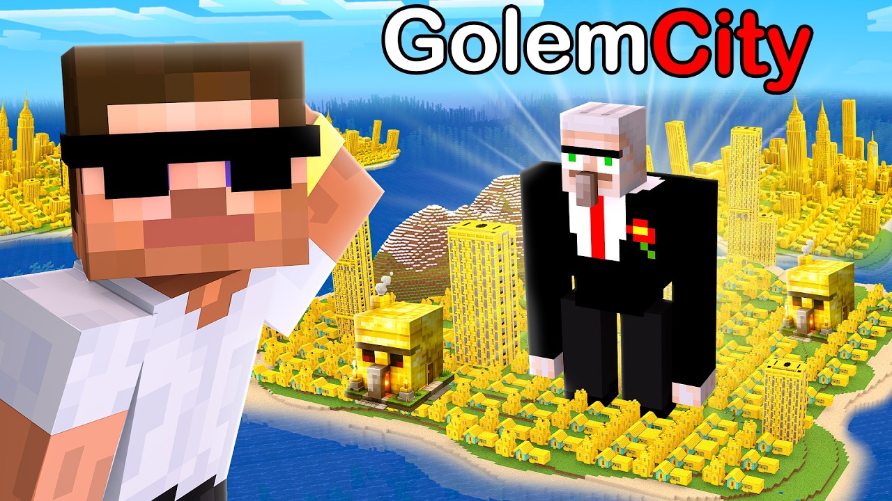 I Found Secret Golem City in Minecraft.. background