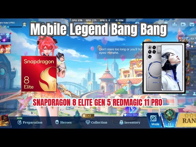 Mobile Legends Bang Bang 144FPS | Snapdragon 8 Elite Gen 5 Gameplay on Redmagic 11 Pro background