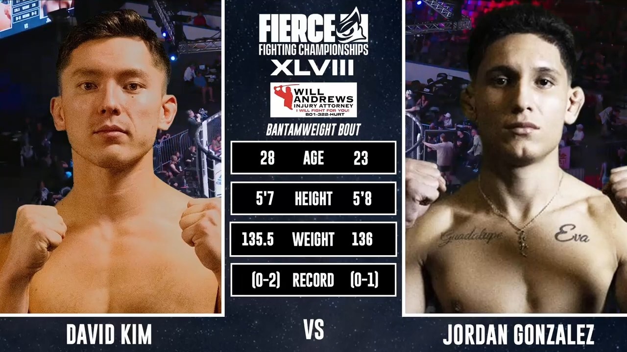 David Kim vs. Jordan Gonzalez - Fierce FC 49 background