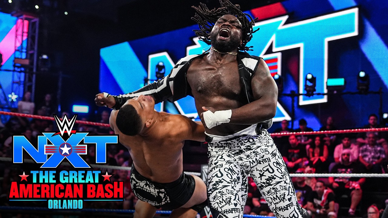 Saquon Shugars vs. Dion Lennox: NXT Great American Bash 2026 highlights background