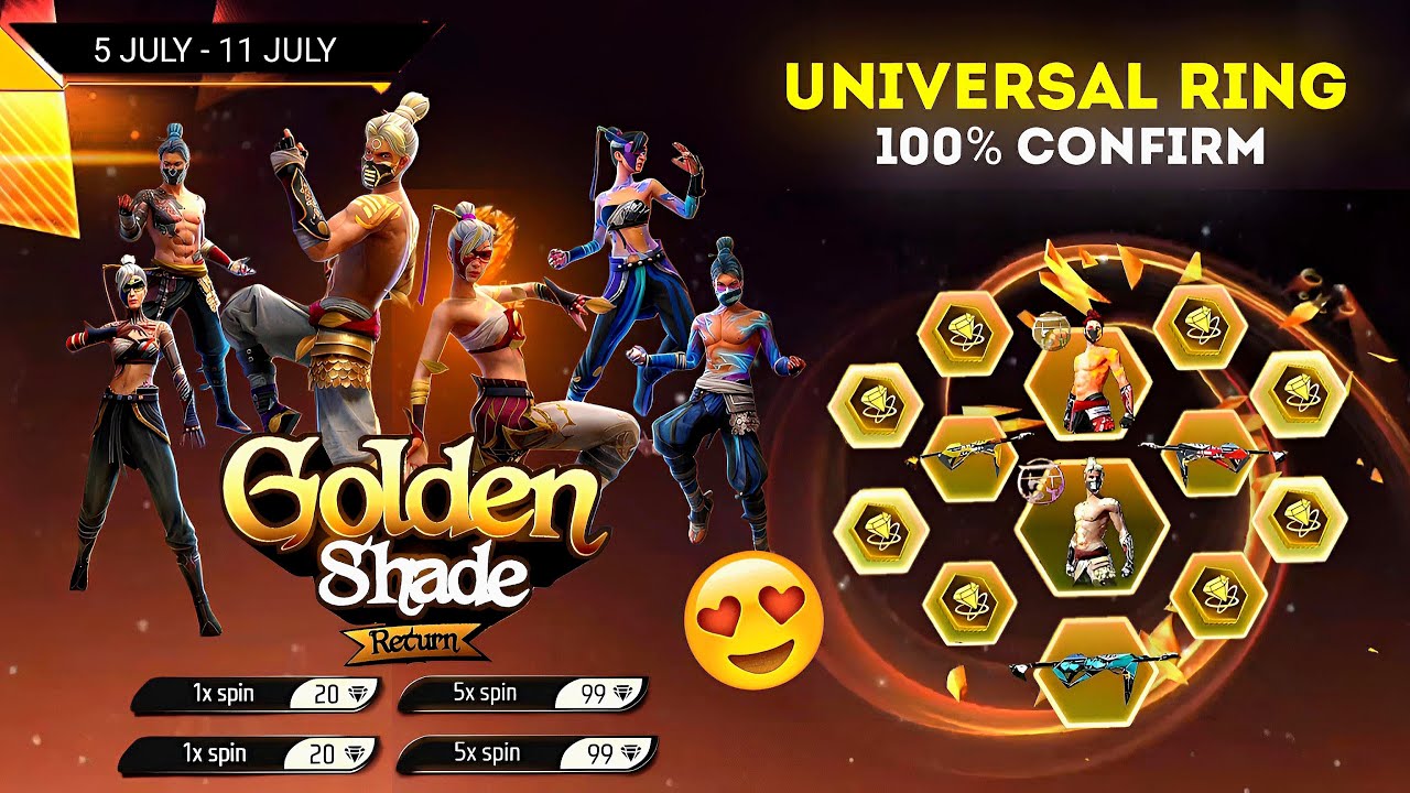 Golden Shade Bundle Return Event Free Fire 💥😮| free fire new event | ff new event|Ff Upcoming Events background