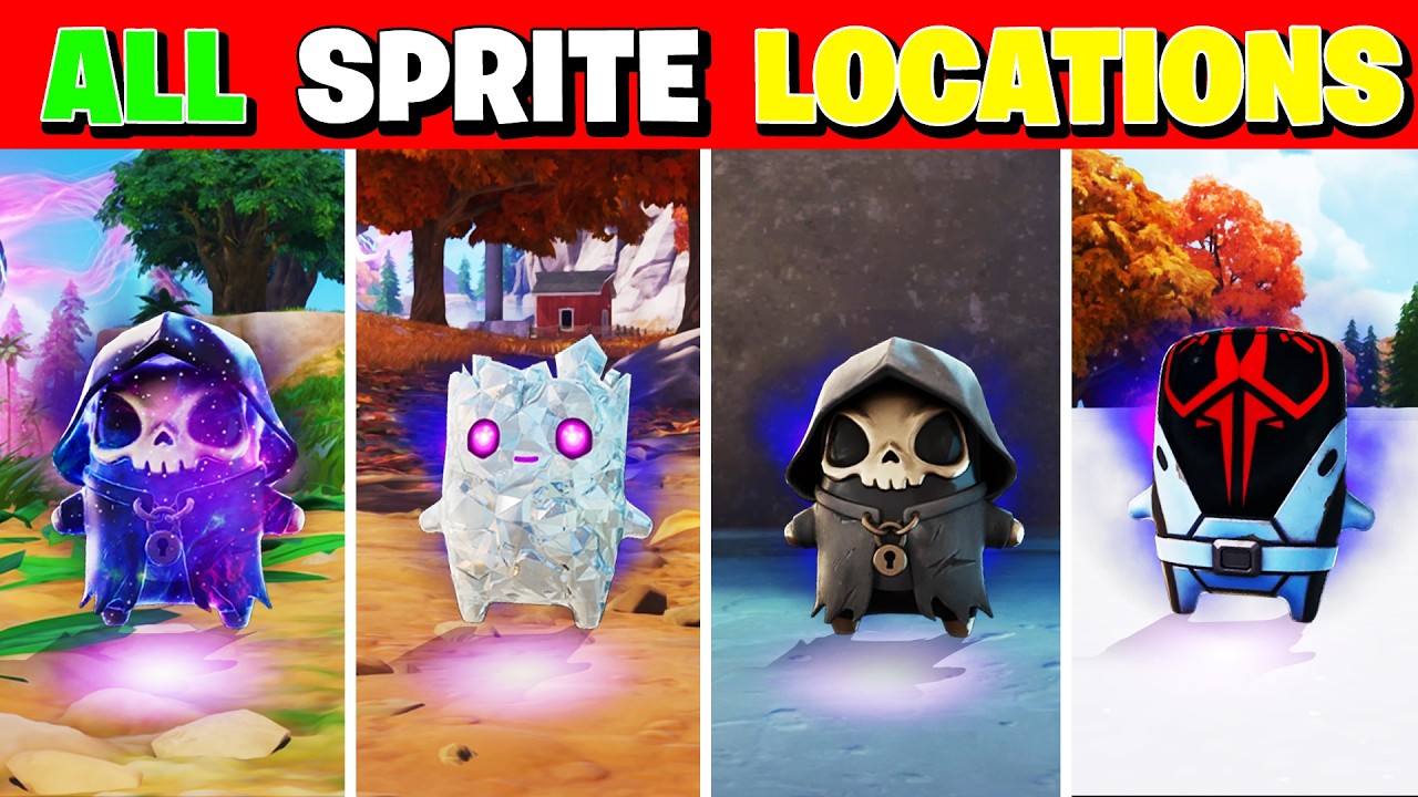 How to Find EVERY RARE SPRITE in Fortnite! (EASY) background