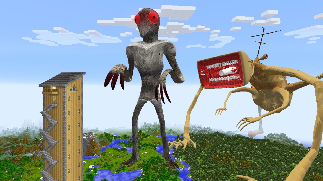SURVIVING FROM CHICKEN GHOST AND MEGAHORN in Minecraft - Gameplay background