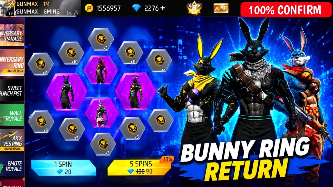 Bunny Bundle Return🔥 100% Confirmed-🇮🇳| Upcoming New Events Free Fire|9th Anniversary Event FreeFire background