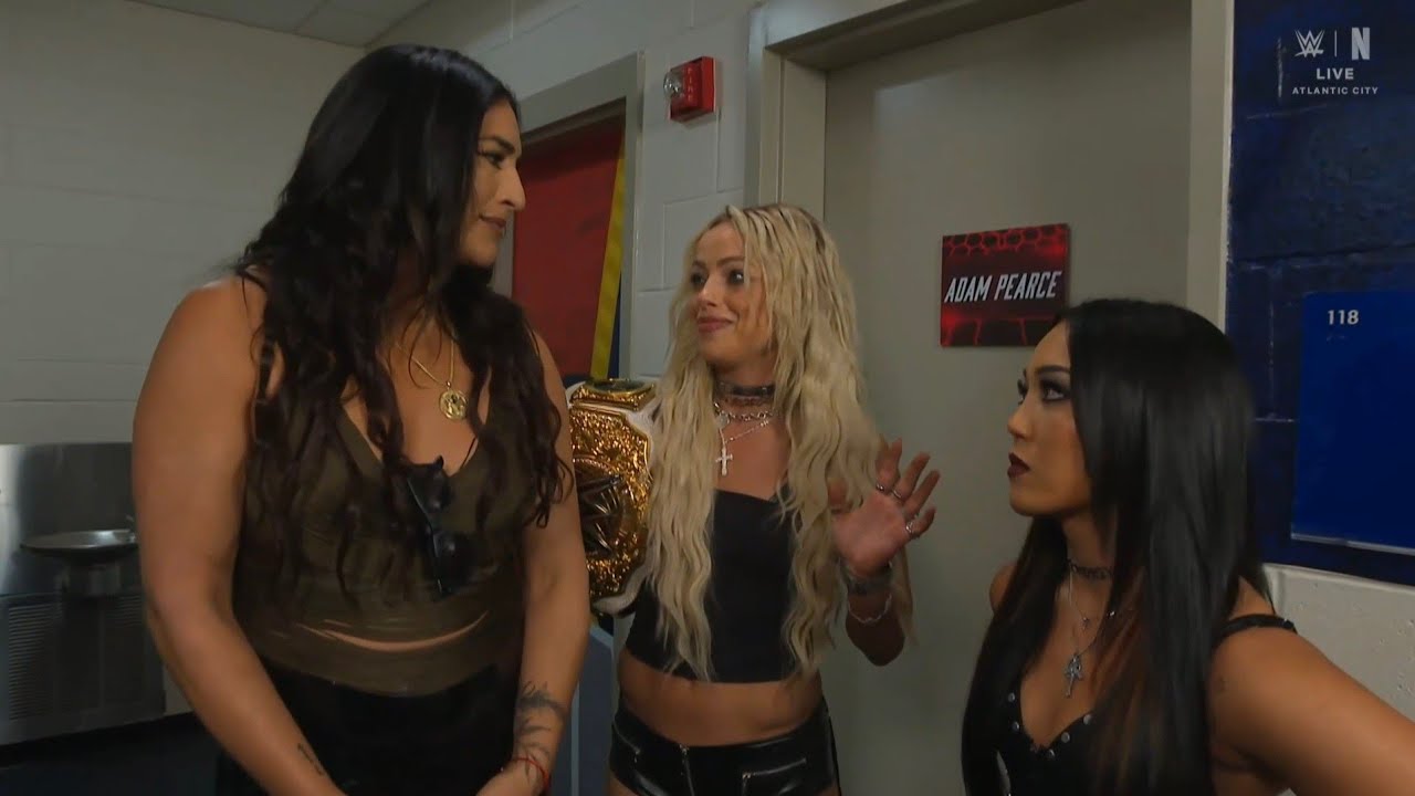 Raquel Rodriguez, Liv Morgan & Roxanne Perez Backstage: Raw June 29 2026 background