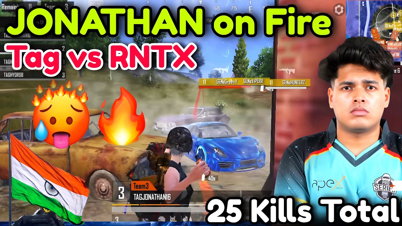 🇮🇳JONATHAN on Fire🔥 Shocking Revenge 🥵TAG Back to Back Domination 📈💀 background