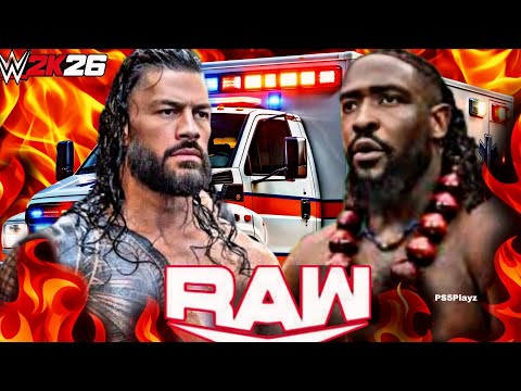 Roman Reigns vs Oba Femi Wwe Raw 28 June 2026 Ambulance WWE2K26 - PS5 4K Game Play #wwe2k26 #wwe background