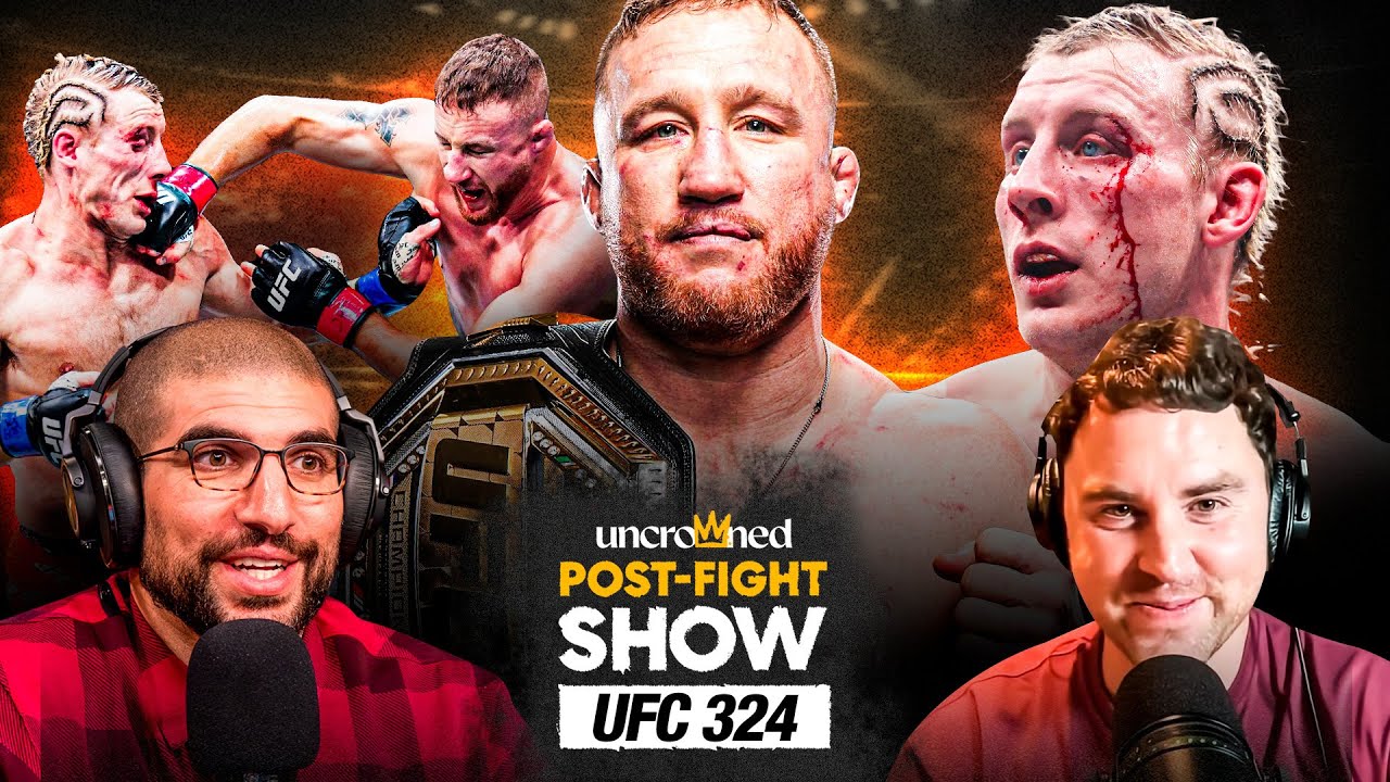 Justin Gaethje Wins Interim Title in WAR vs Paddy Pimblett, Ariel Helwani UFC 324 Reactions backdrop