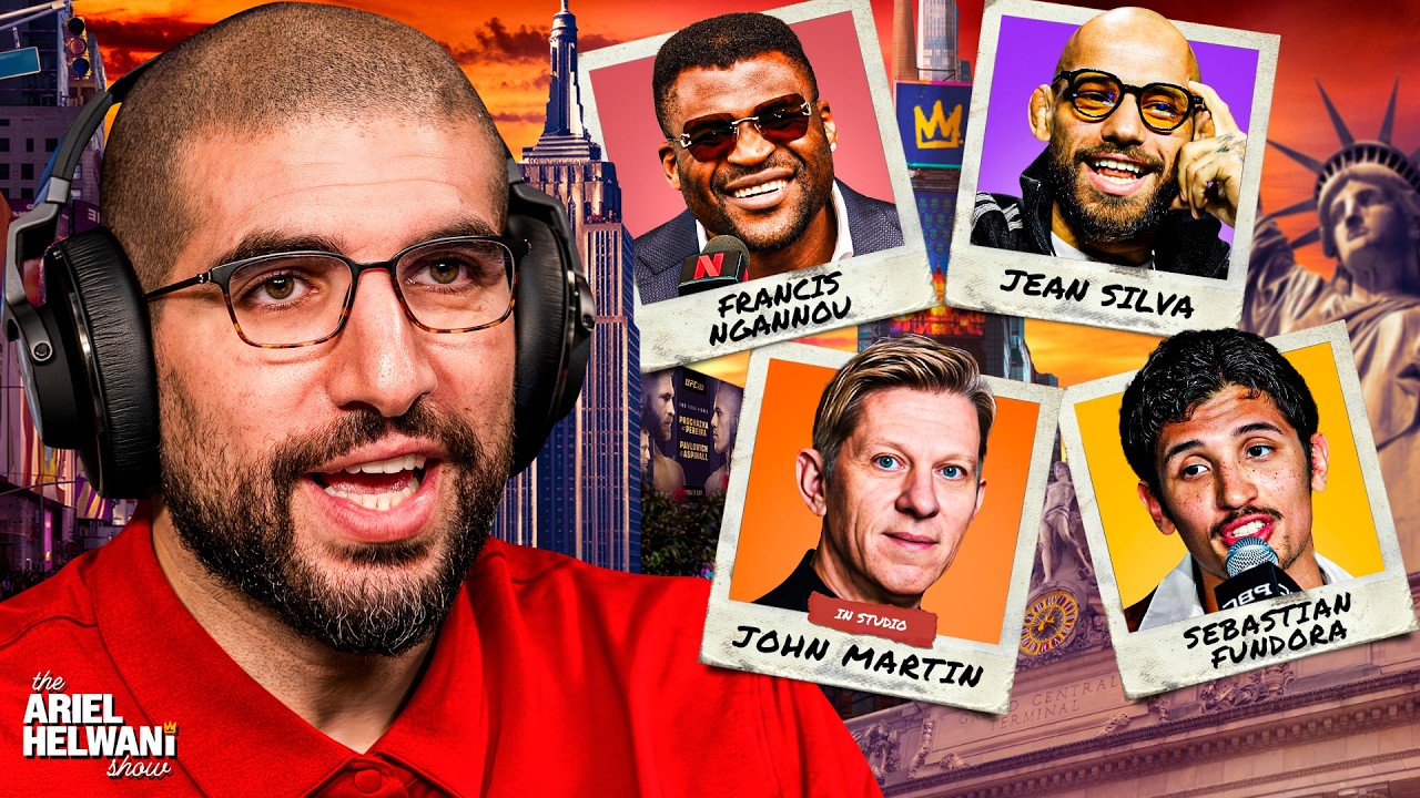 Francis Ngannou, Jean Silva, PFL CEO John Martin IN STUDIO, Sebastian Fundora | TAHS | 3/24/26 background