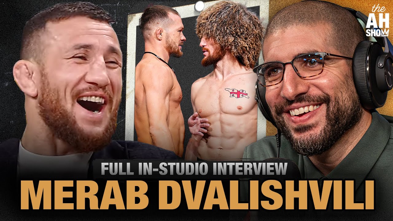 Merab Dvalishvili Reacts LIVE To Dana White UFC 323 Announcement, Petr Yan Rematch background