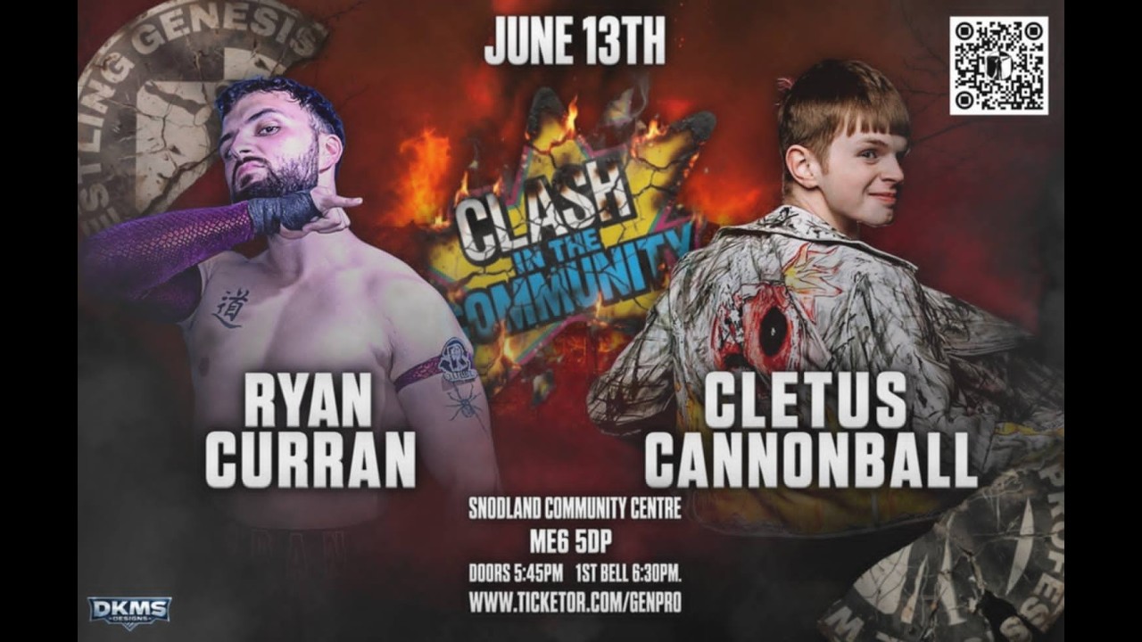 Cletus Cannonball vs Ryan Curran backdrop