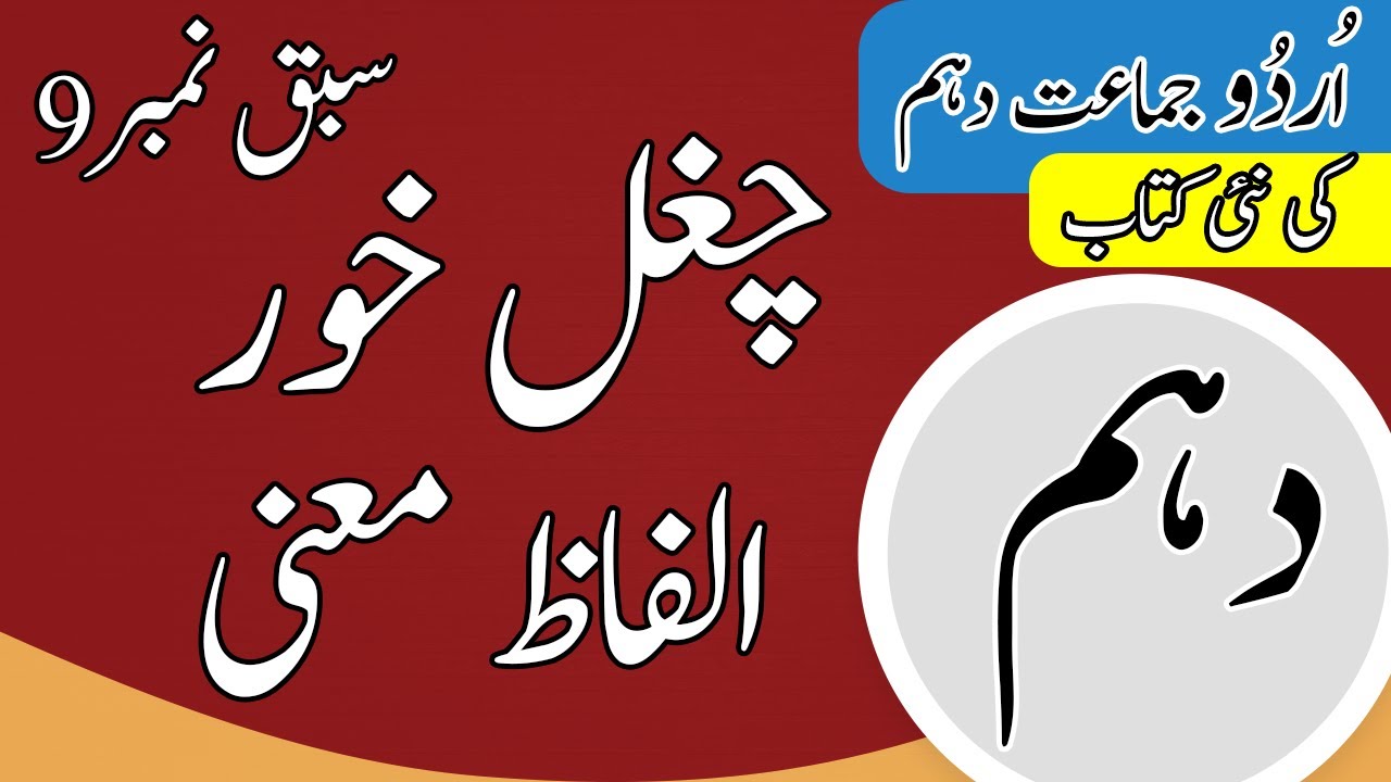 10th Class Urdu Chapter 9 Alfaz Maini - Urdu Class 10 Chapter 9 - Class 10 Urdu Chapter 9 Words Meaning background