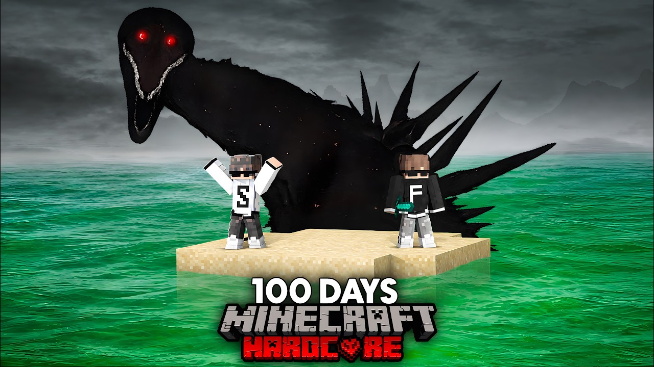 100 Days on ACIDIC Island with HORROR Mods in Minecraft Hardcore! background