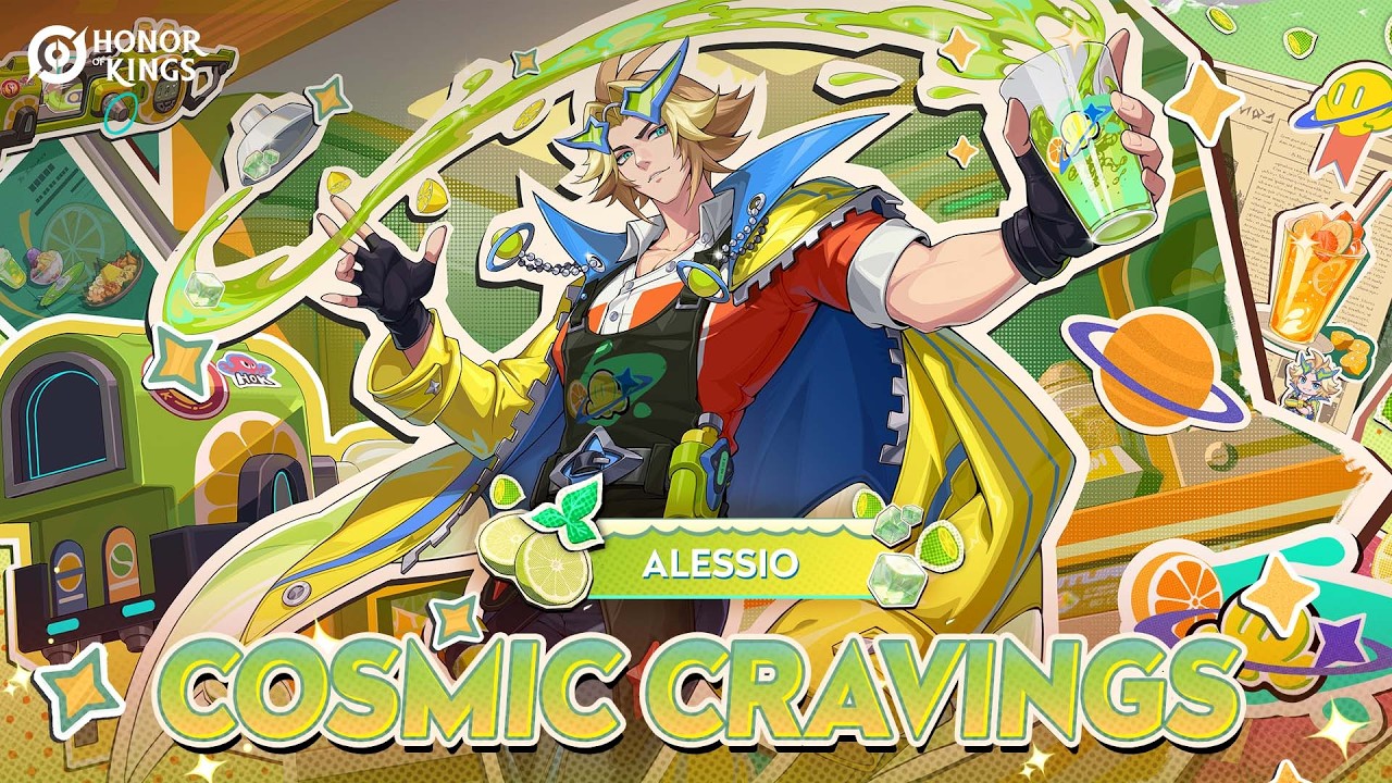 Cosmic Cravings Alessio | Skin Showcase | Honor of Kings background