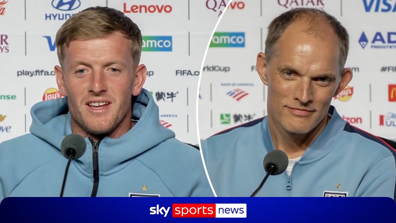 Thomas Tuchel and Jordan Pickford FULL England press conference ahead of DR Congo background